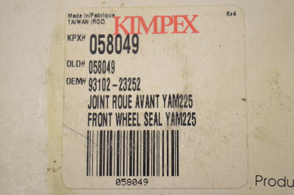 Kimpex 58049, 058049, 93102-23252 Front Wheel Seal Yamaha 225 NOS