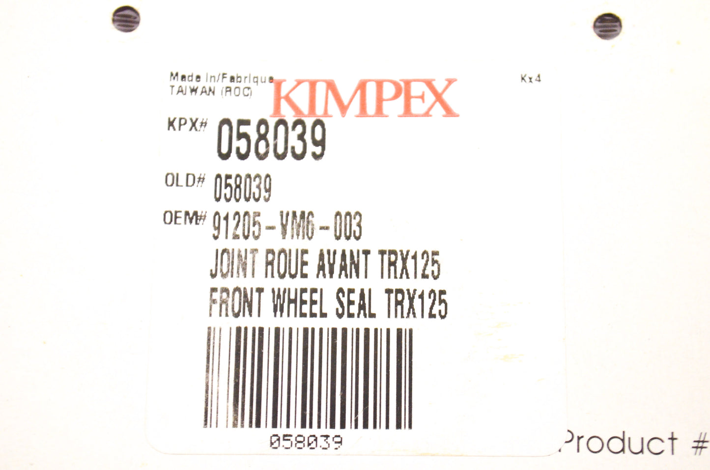 Front Wheel Seal NOS