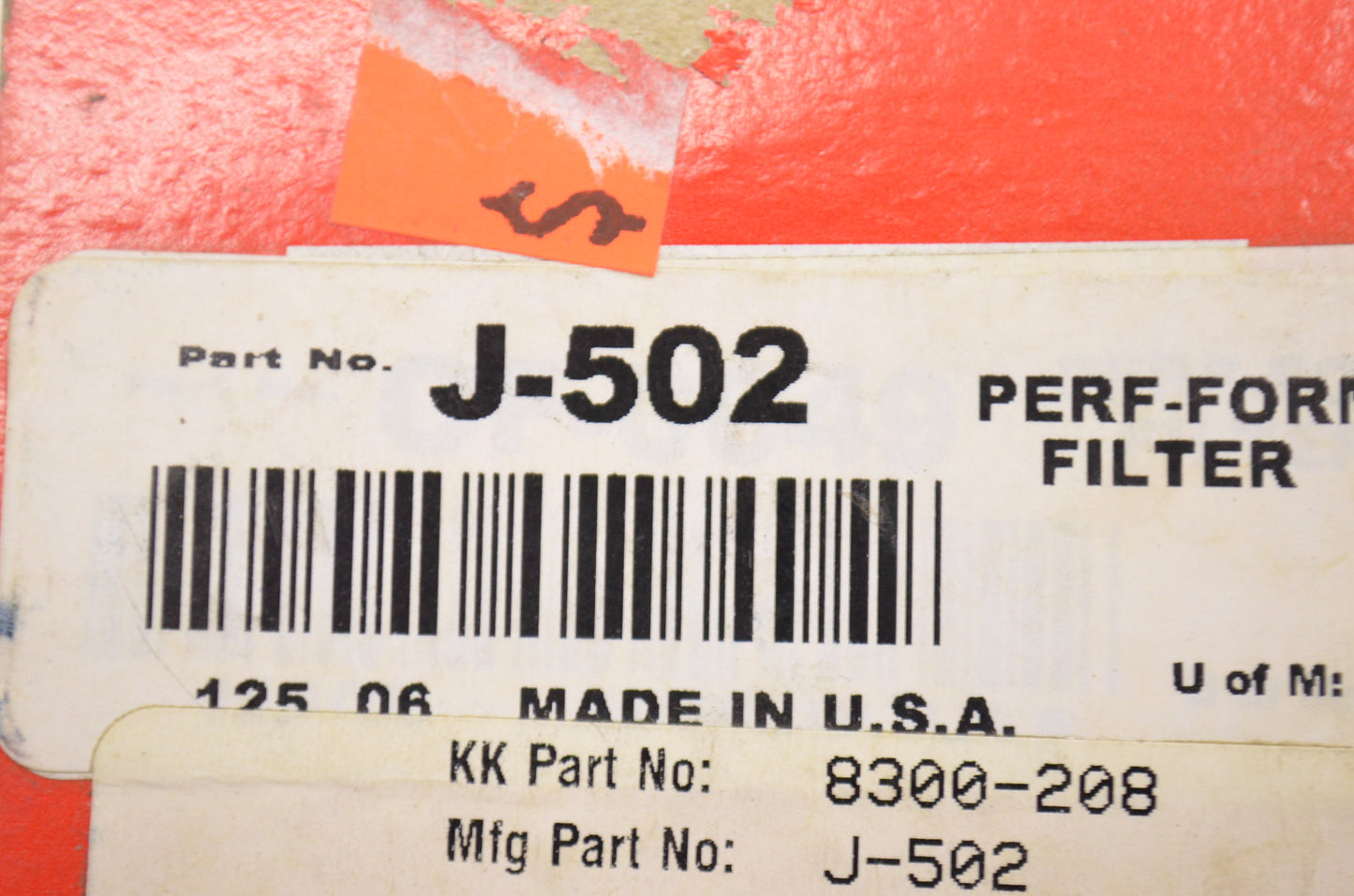 Perf-Form J-502, 8300-208 Spin on Oil Filter Honda NOS