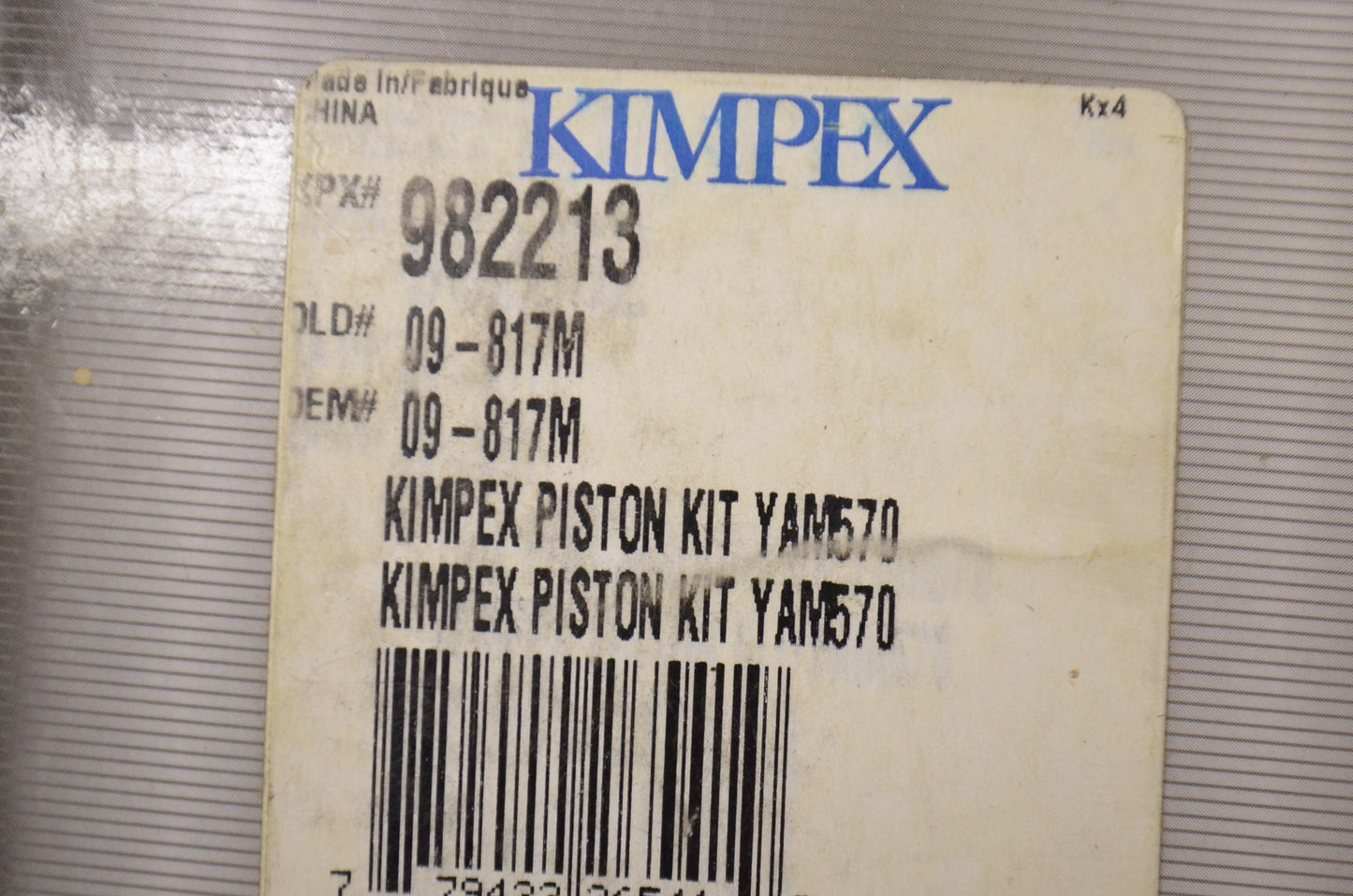 Kimpex 982213, 09-817M Piston Kit NOS