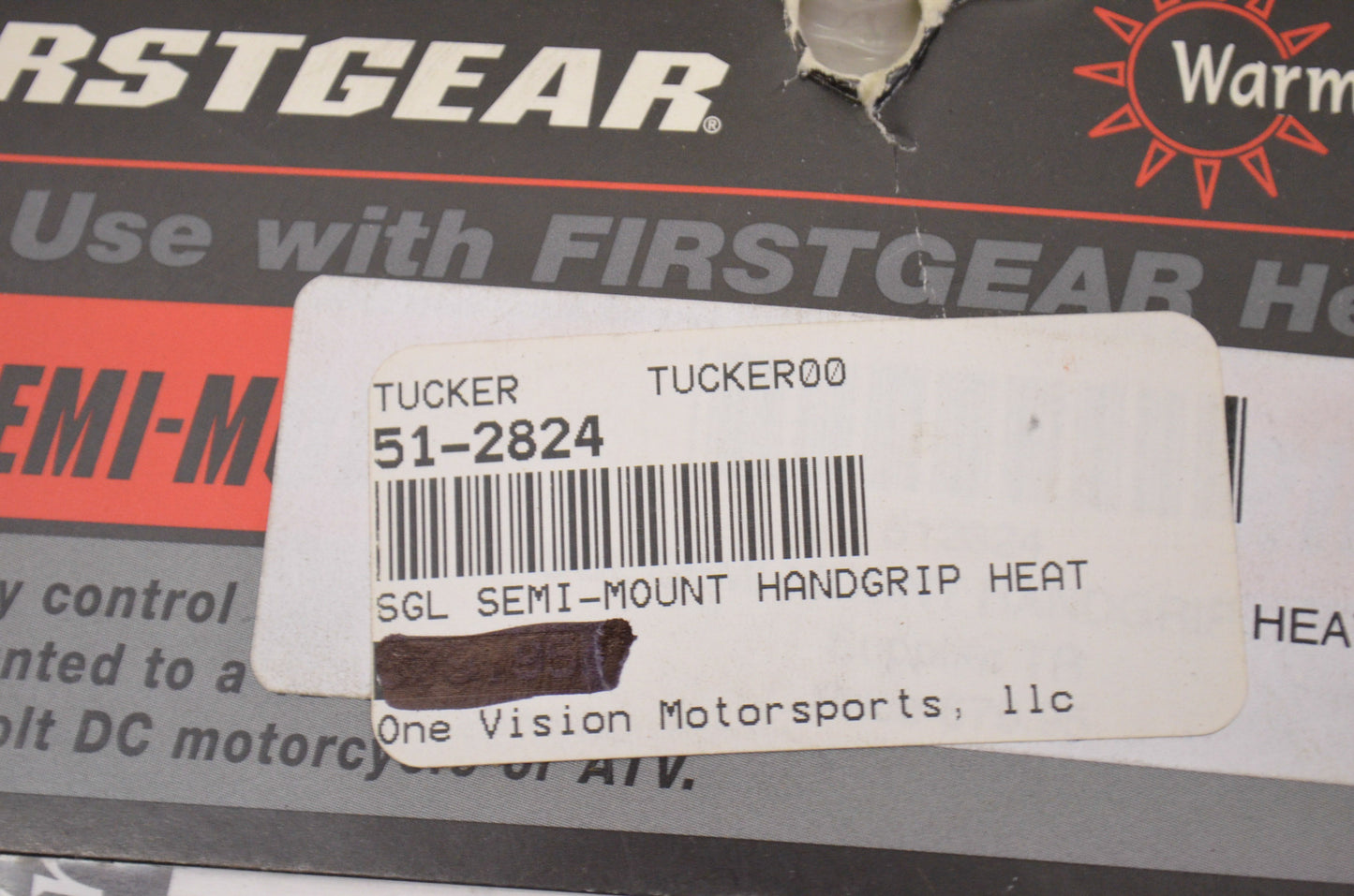 First Gear 512824, 51-2824 Semi-Mounted Single Heated Hand Grip NOS