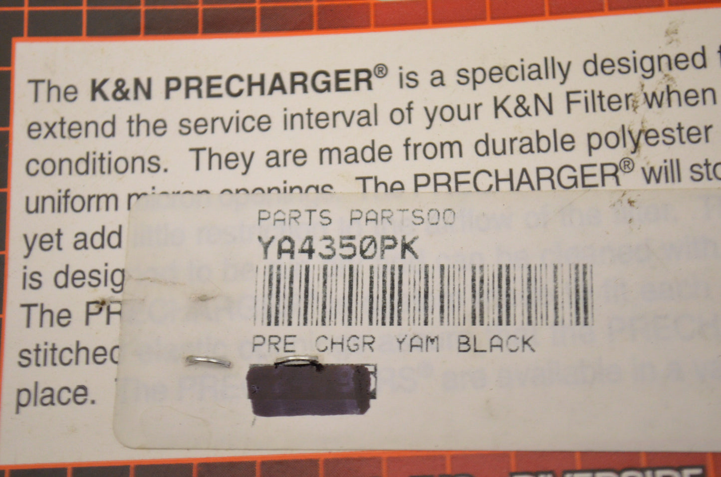 New K&N Precharger Filter Wrap NOS