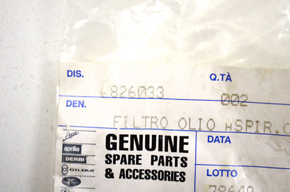 Piaggio 826033 Oil Filter & O-ring NOS