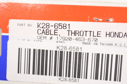 Parts Unlimited K28-6581, 17920-463-670 Throttle Cable Honda NOS
