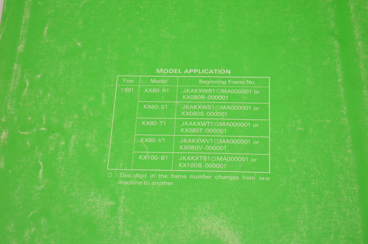 OEM Kawasaki 99924-1144-01 Service Manual KX80/100