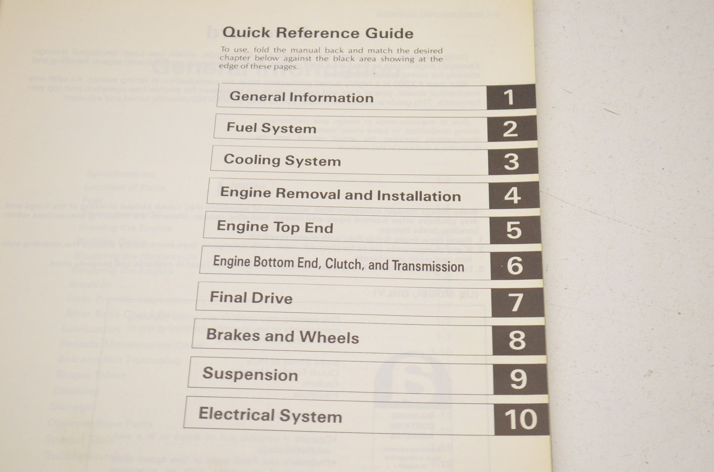 OEM Kawasaki 99920-1365-01 Owner's & Service Manual KX500C1