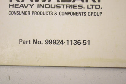 OEM Kawasaki 99924-1136-51 Service Manual Supplement KDX200E