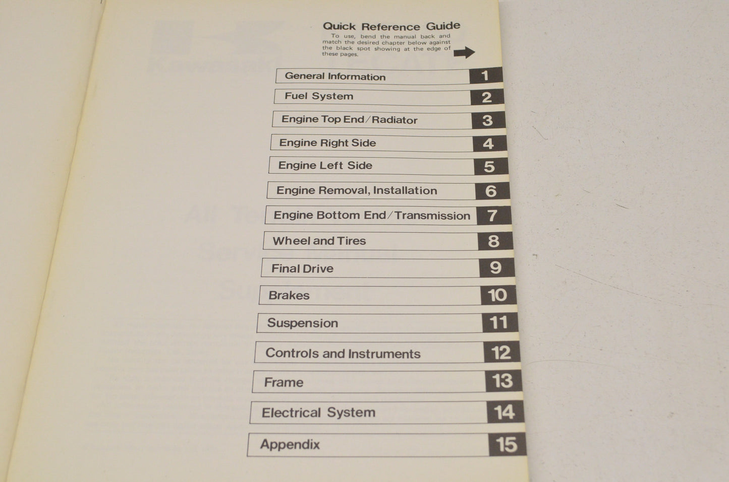 OEM Kawasaki 99924-1068-51 Service Manual Supplement KXT250B