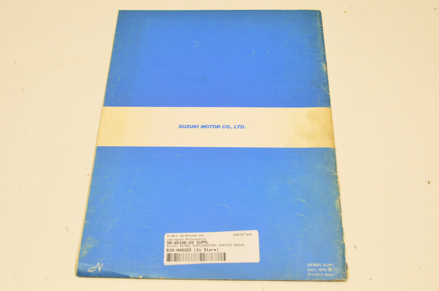 OEM Suzuki SR-8001, SR-8001E-03-SUPPL GS750L Supplementary Service Manual GS750L