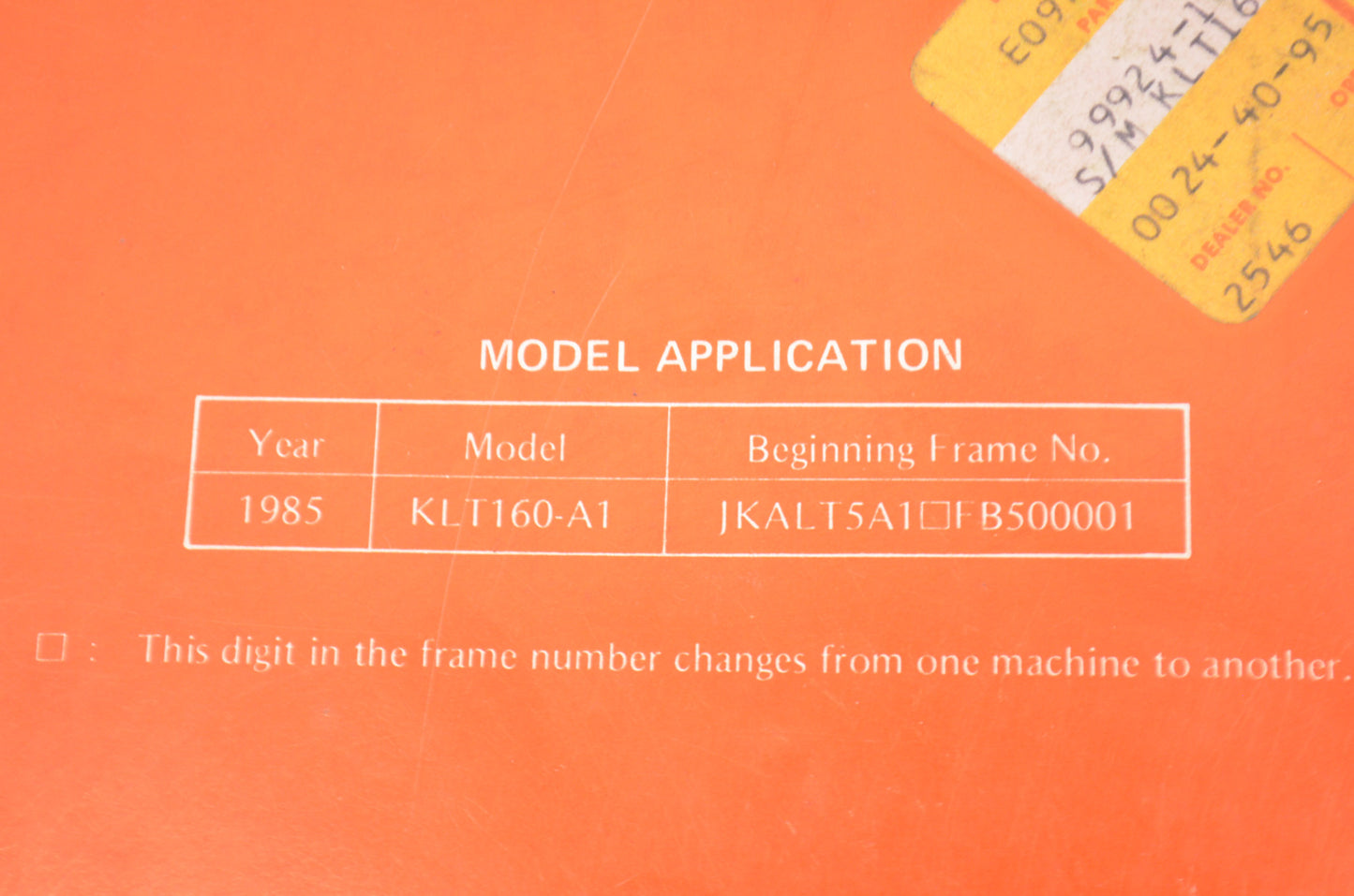 OEM Kawasaki Service Manual 85 KLT160
