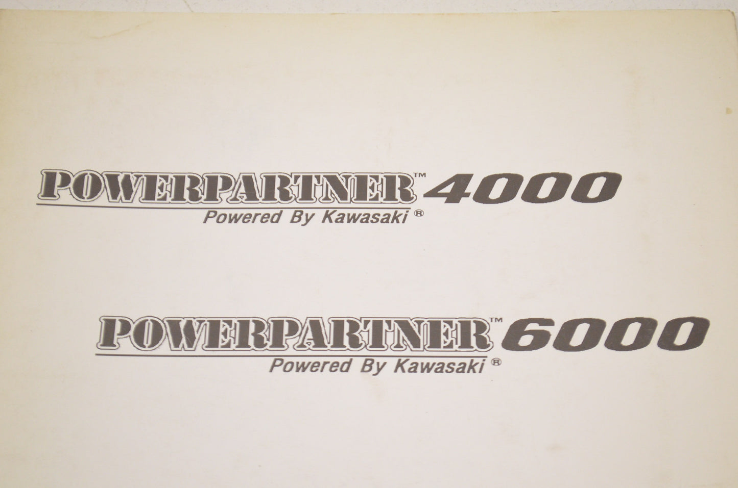 OEM Kawasaki 99964-0060-01 Owner's Manual PP4000/6000