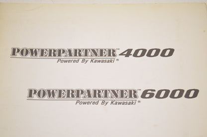OEM Kawasaki 99964-0060-01 Owner's Manual PP4000/6000