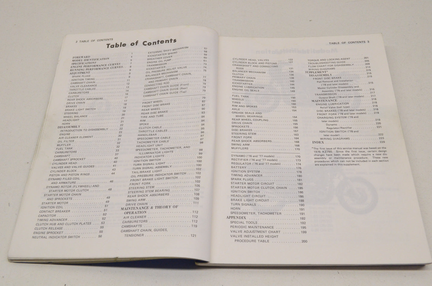 OEM Kawasaki Service Manual 76-79 KZ750