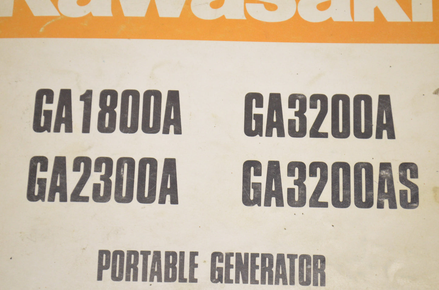 OEM Kawasaki Workshop Manual GA1800A, GA2300A, GA3200A, GA3200AS