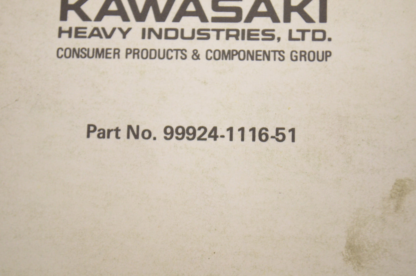 OEM Kawasaki 99924-1116-51 Service Manual Supplement KX12/25/50