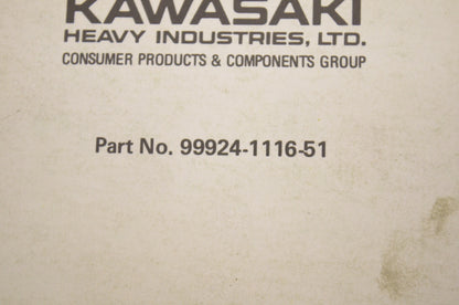 OEM Kawasaki 99924-1116-51 Service Manual Supplement KX12/25/50