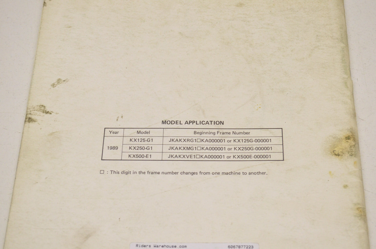 OEM Kawasaki 99924-1116-51 Service Manual Supplement KX12/25/50