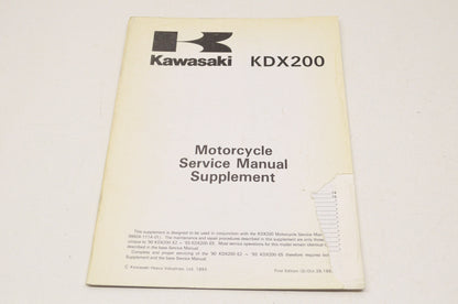 OEM Kawasaki 99924-1166-51 Service Manual Supplement KDX200E6