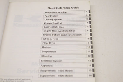 OEM Kawasaki 99924-1168-02 Service Manual KX125/250K