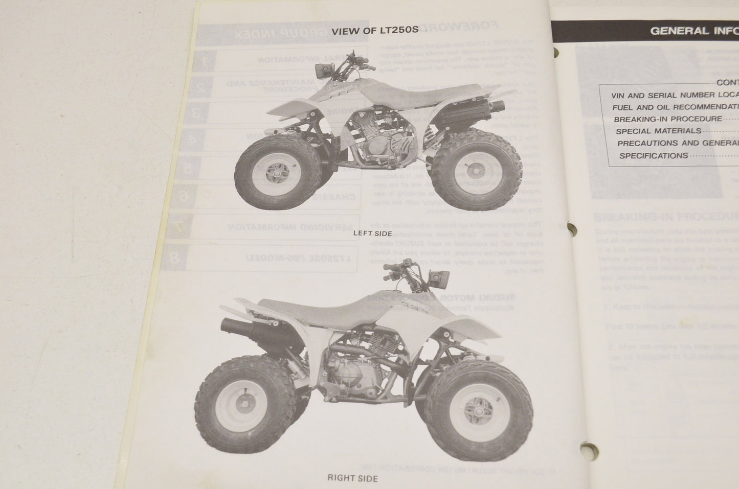 OEM Suzuki 99500-42101-01E Service Manual LT250S 1989-90