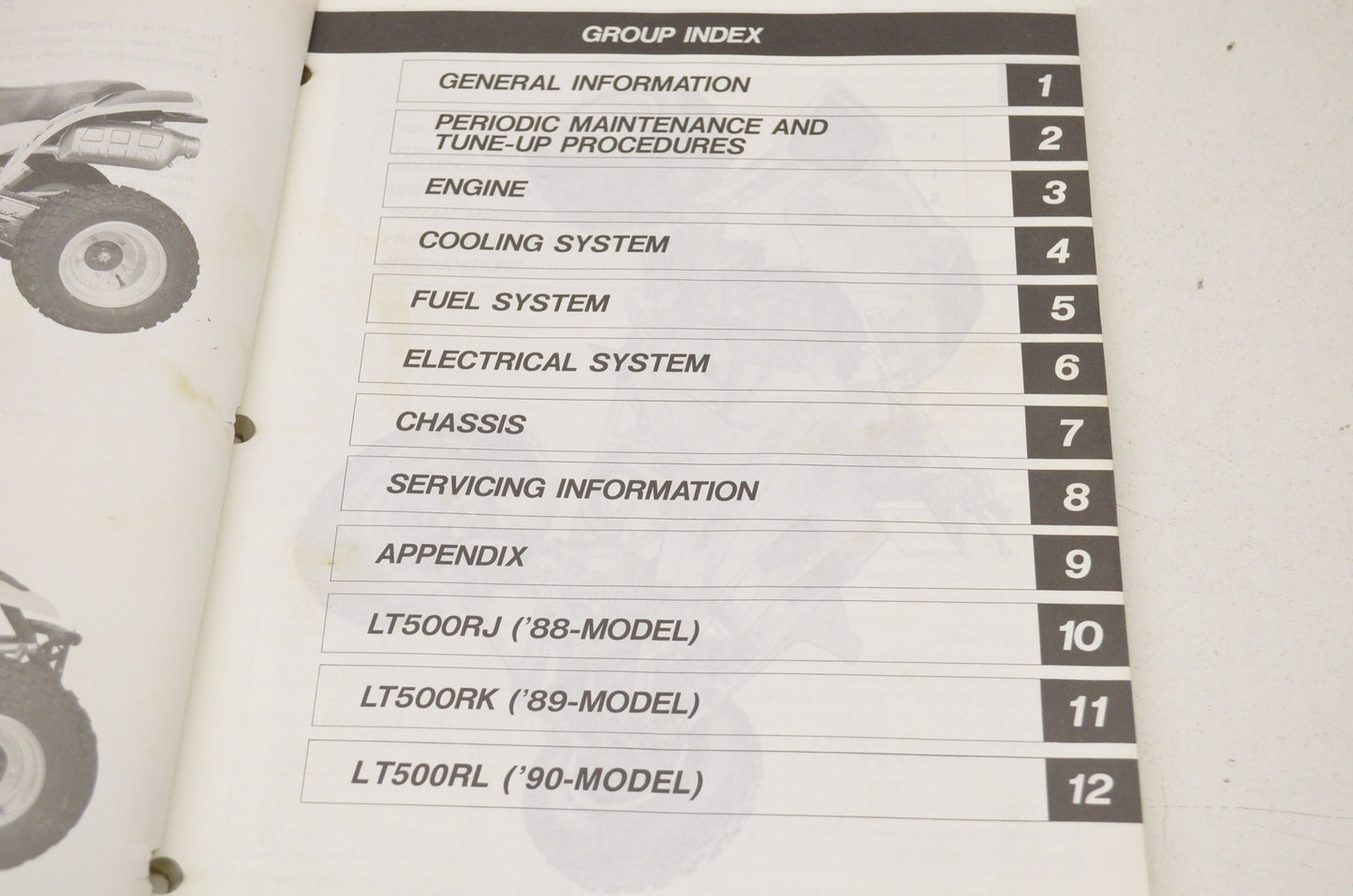 OEM Suzuki 99500-24014-01E Service Manual LT500R 1987-90