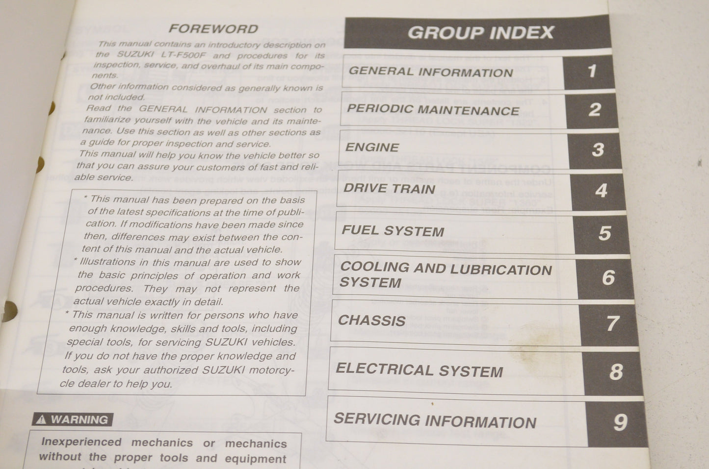 OEM Suzuki 99500-44050-01E Service Manual
