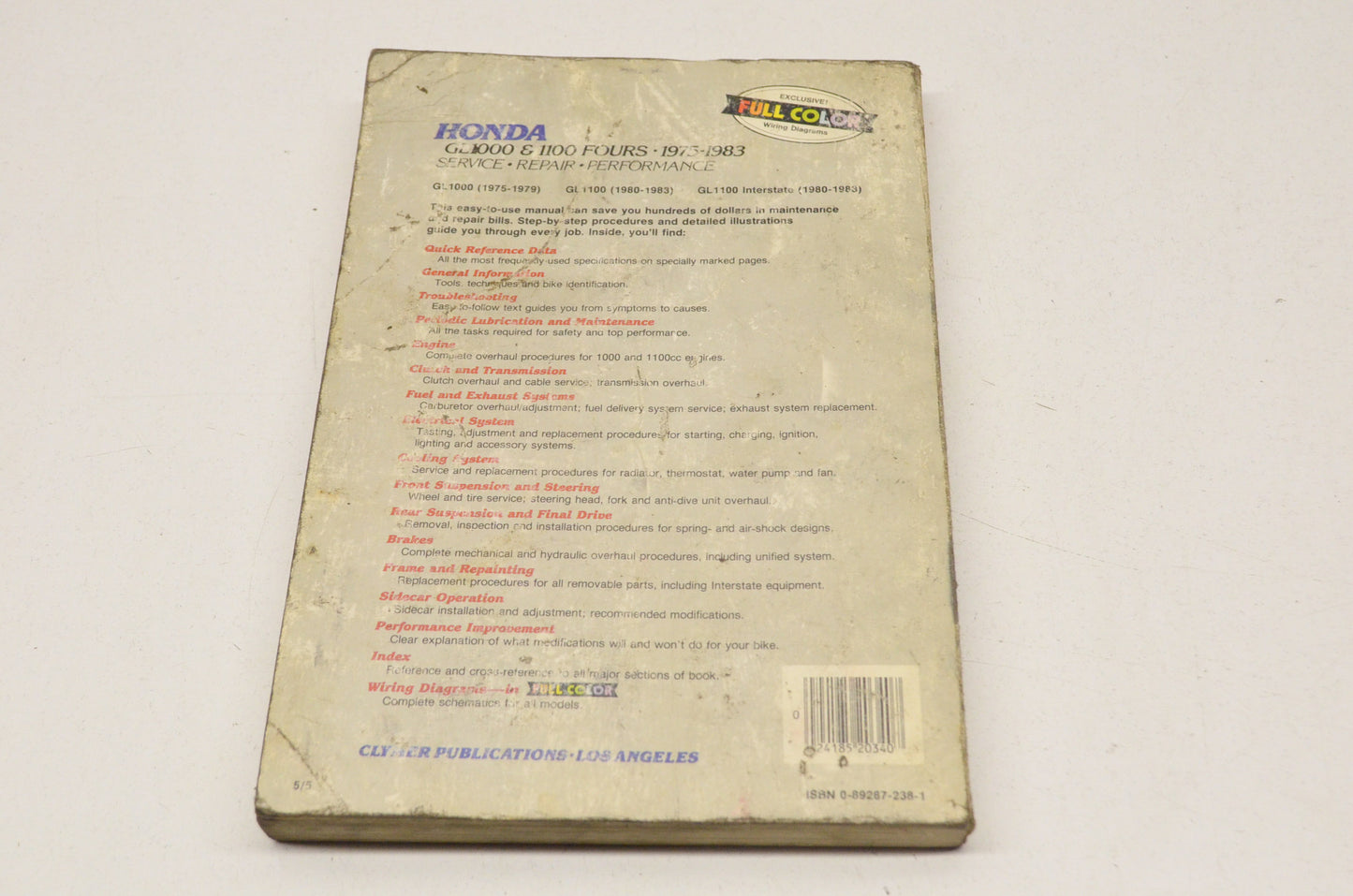 Clymer Honda 75-83 GL1000 & 1100 Fours Service Repair Performance Manual
