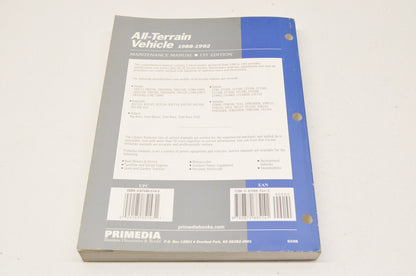 Clymer All-Terrain Vehicle 88-92 Maintenance Manual 1st Edition Volume 2