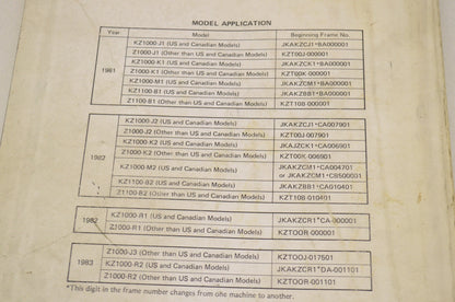 OEM Kawasaki 99924-1026-03 Service Manual KZ1000J/K/M/R