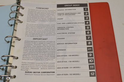 OEM Suzuki 99500-37056-03E GSX-R750 1988-9 Service Manual