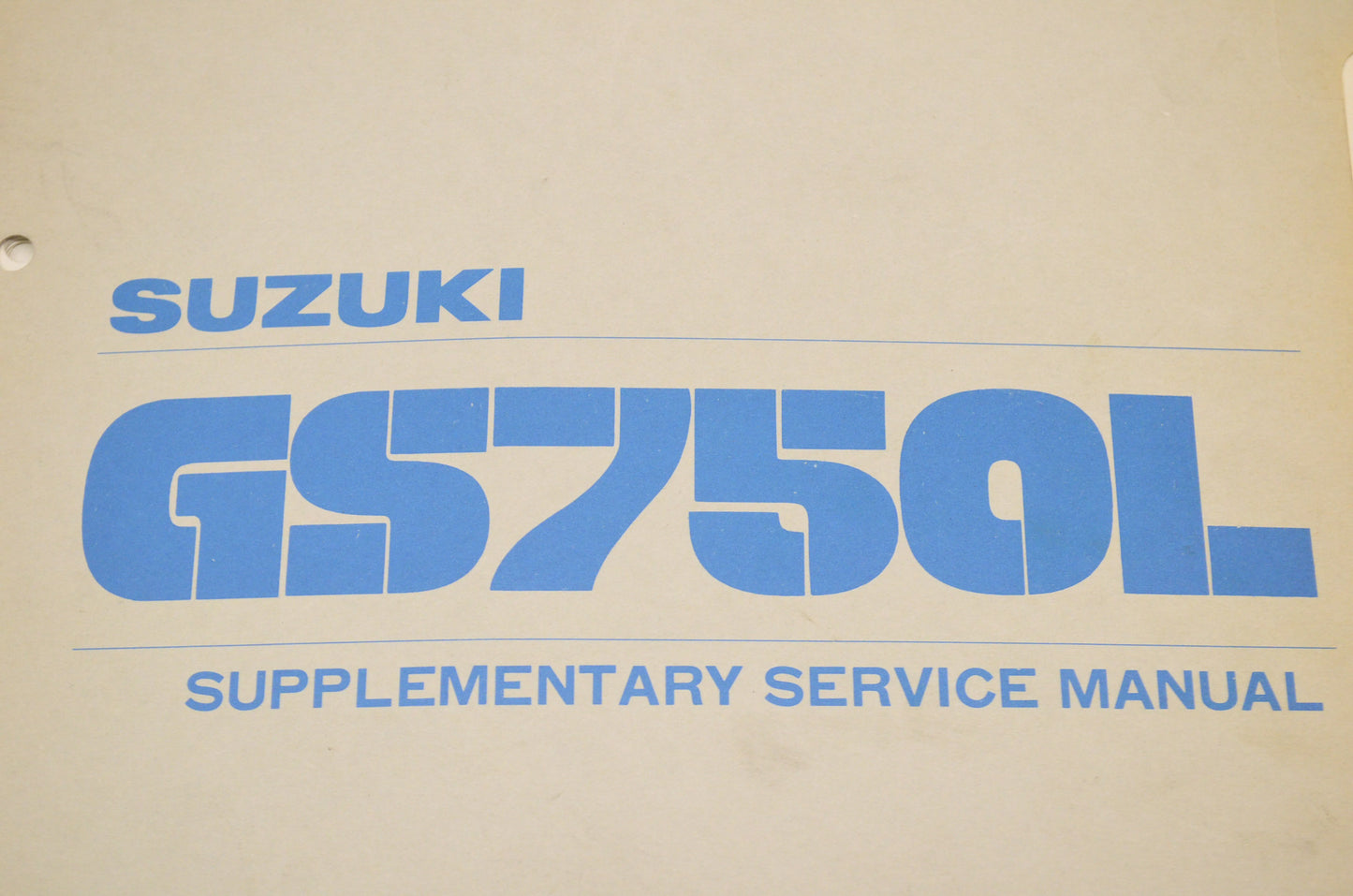 OEM Suzuki SR-8010, SR-8001E-03 SUPPL GS750L Supplementary Service Manual GS750L