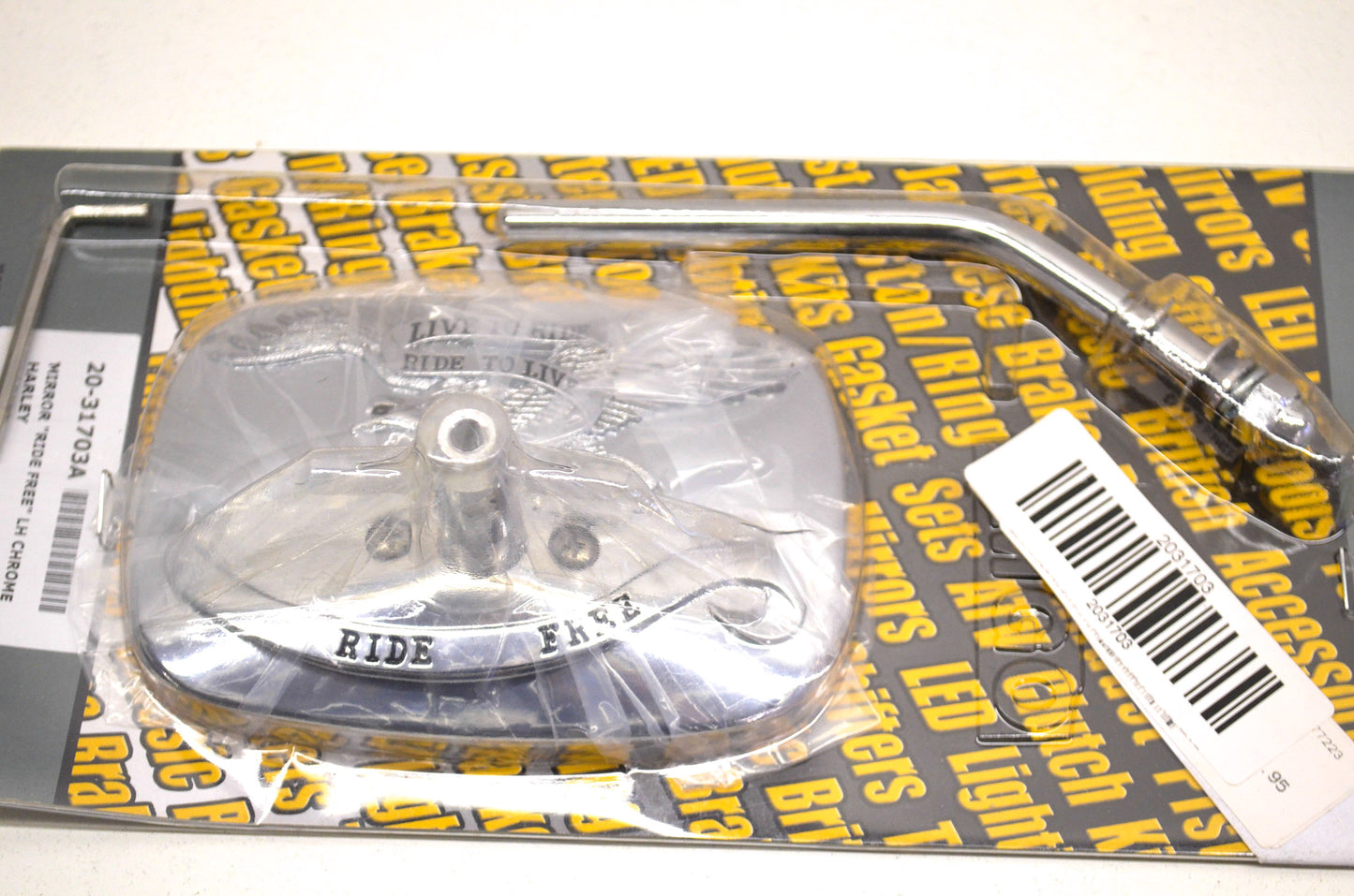 Ride Free Left Hand Chrome Mirror NOS