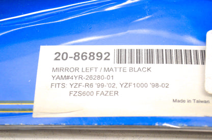 EMGO 20-86892, 4YR-26280-01 Matte Black Left Hand Replacement Mirror NOS