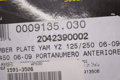 Front Number Plate White NOS