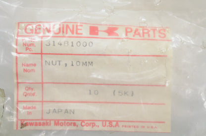 OEM Kawasaki 314B1000 Fine Hex Nut NOS