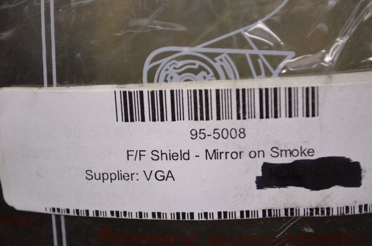 New Vega Silver Mirror Face Shield NOS