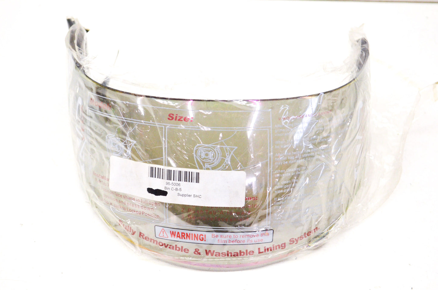 Vega 95-5006 Red Mirror Face Shield NOS