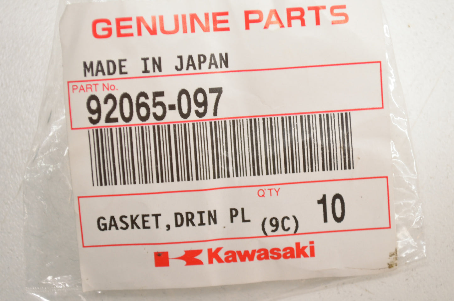 OEM Kawasaki 92065-097 Drain Plug Gasket 12mm NOS