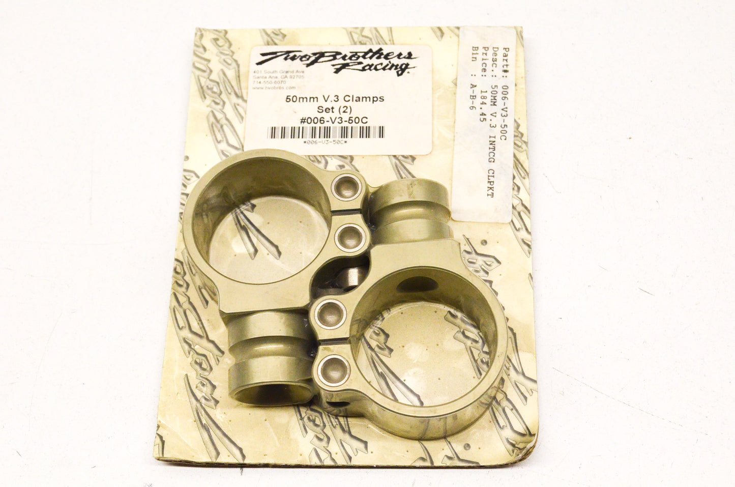 Two Brothers Racing 006-V3-50C Clamp Kit 50mm. NOS