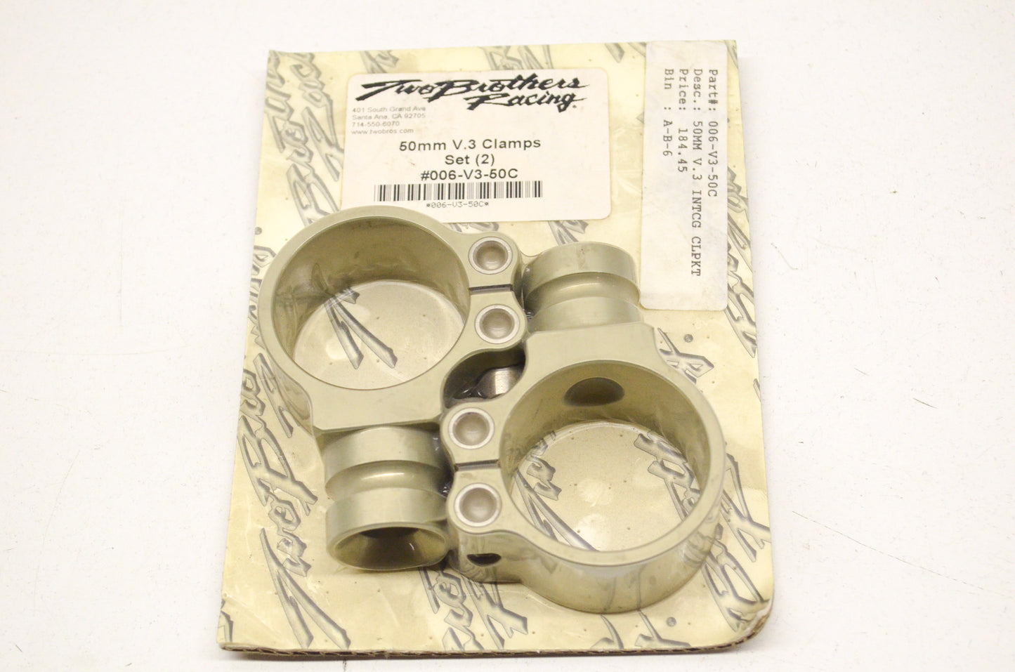 Two Brothers Racing 006-V3-50C Clamp Kit 50mm. NOS