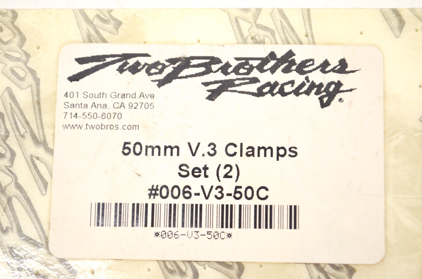 Two Brothers Racing 006-V3-50C Clamp Kit 50mm. NOS