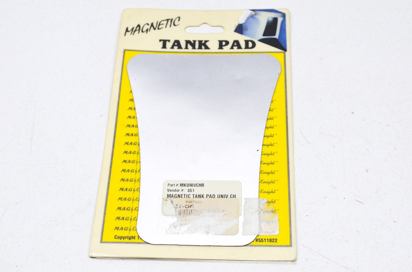 New Mag-Knight Universal Magnetic Chrome Tank Pad NOS