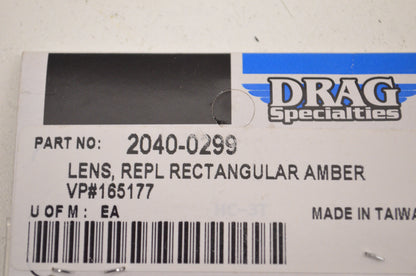 Drag Specialties 2040-0299 Replacement Amber Lens Cover NOS