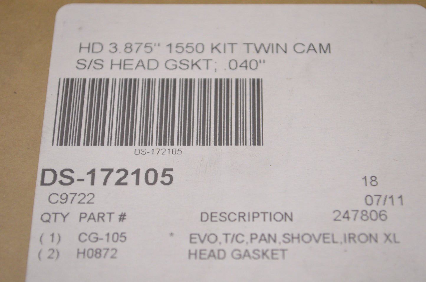 Harley Davidson Head Gasket Kit NOS