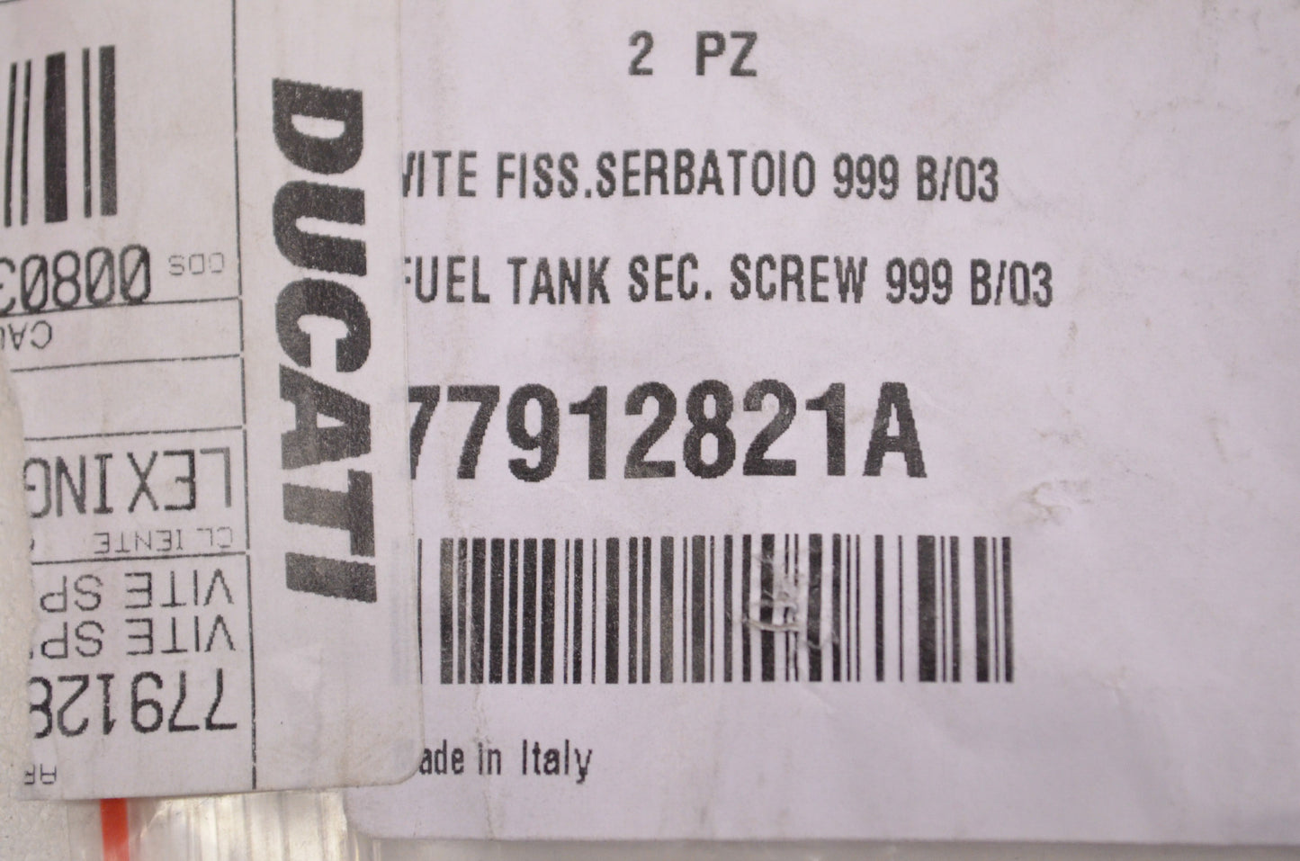 OEM Ducati 77912821A Fuel Tank Special Screw NOS