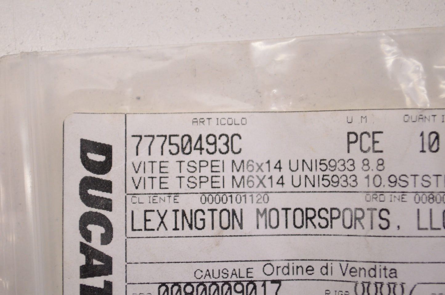 OEM Ducati 77750493C Screw M6x14 Qty 2 NOS