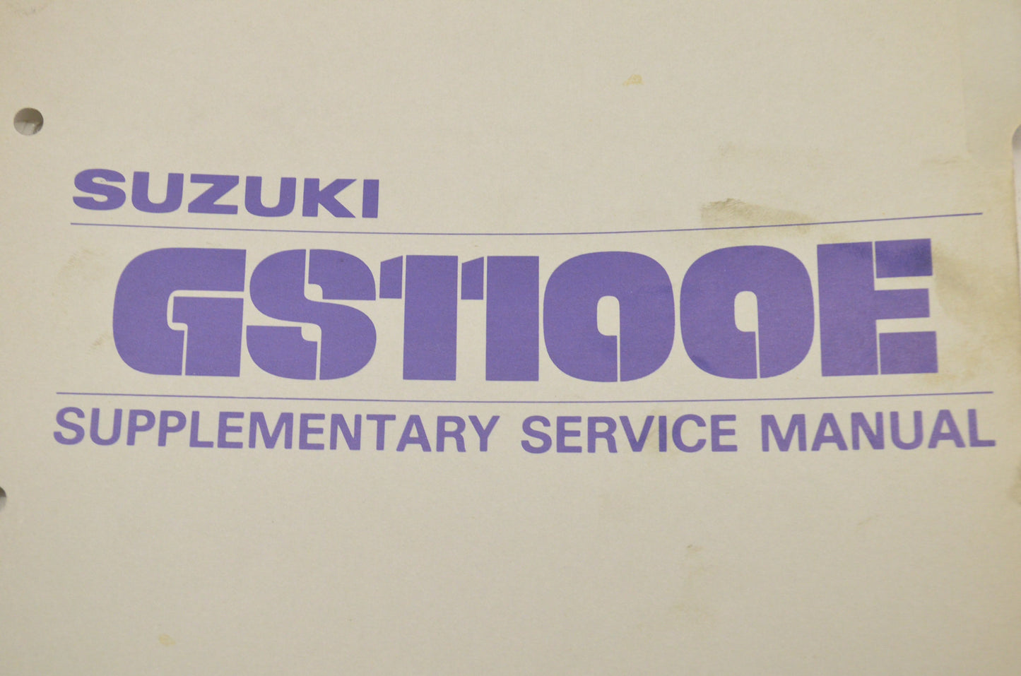 OEM Suzuki GS1100E Supplementary Service Manual GS1100E