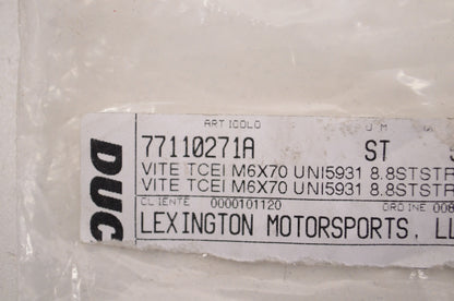 OEM Ducati 77110271A Screw M6x70 Qty 3 NOS