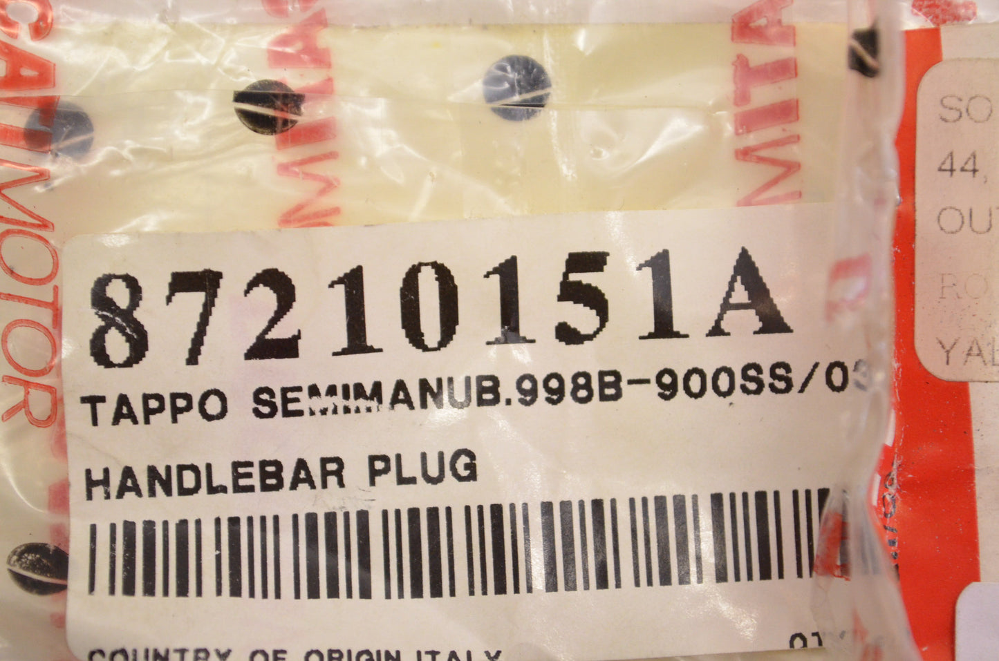 New OEM Ducati Handlebar Plug NOS