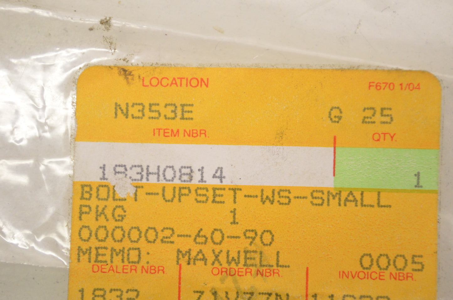 OEM Kawasaki 183H0814 Bolt NOS